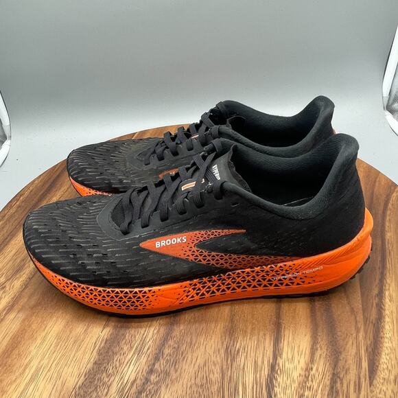 Brooks Hyperion Tempo Shoes Mens 9.5 Black Orange Running Racing Comfort Walking - Picture 3 of 8
